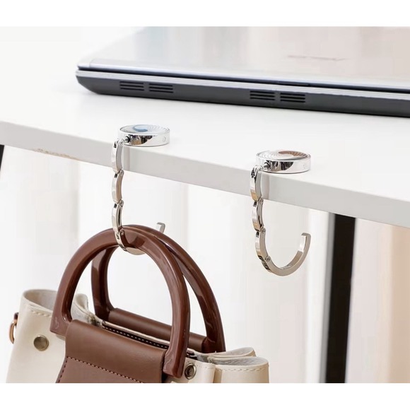 The Unbranded Brand Handbags - Portable Round Acrylic Table Hook‎ Crystal Folding Bag Hanger Desk Purse Holder
